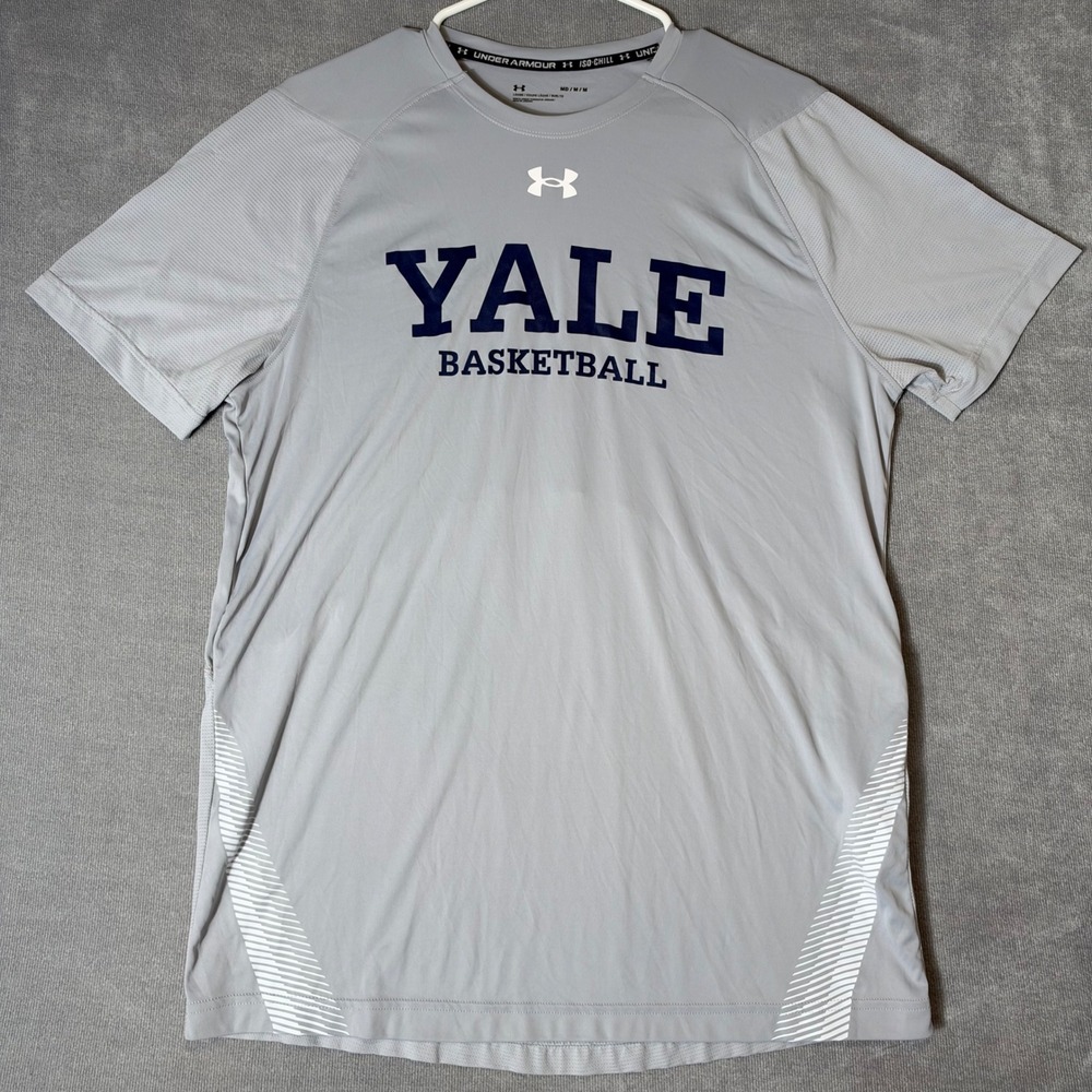 Under Armour Yale Basketball Iso-Chill Shirt Mens Medium Gray Training Tee